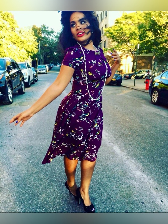 Hell Bunny Dresses & Skirts - Hell Bunny Aubergine Birdy Dress Size Small